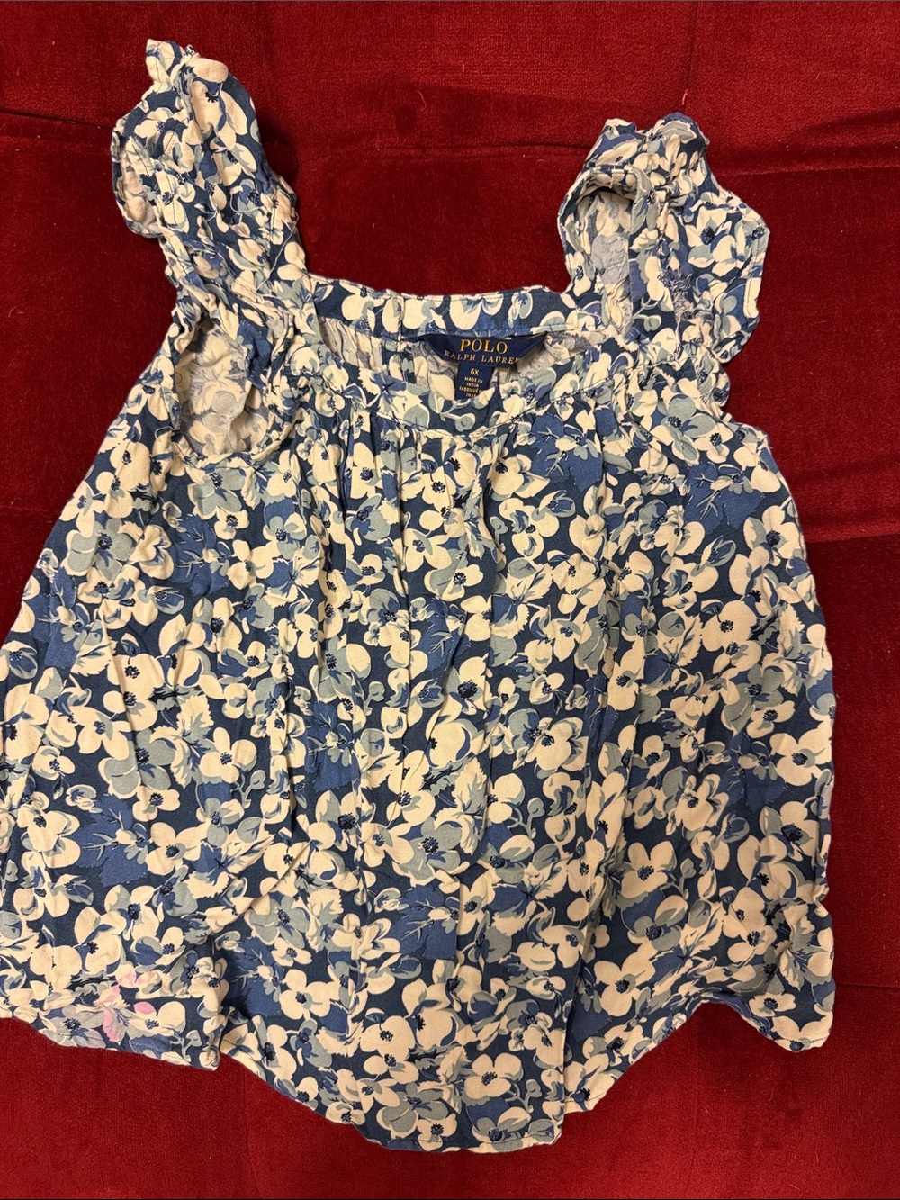 Polo by Ralph Lauren Navy & White Floral Girls' Camisole